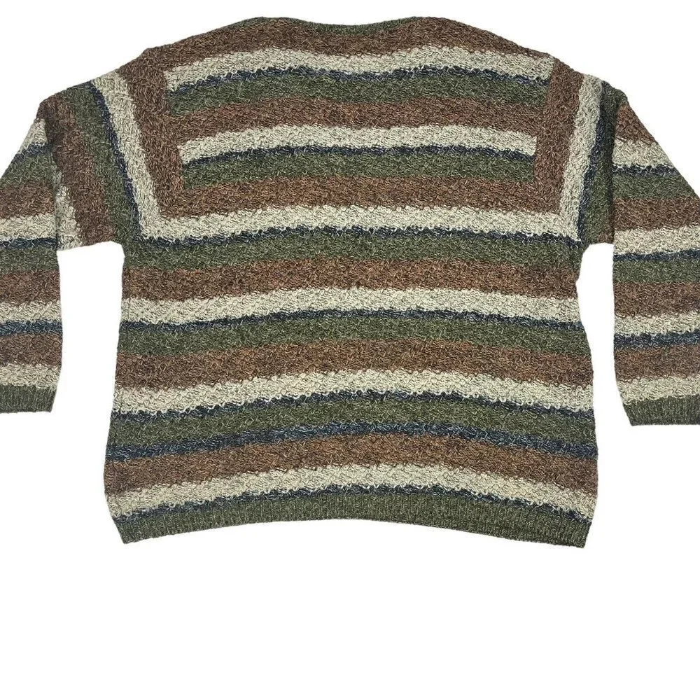 Dressbarn Womens Pullover Sweater Brown Stripe Silk Acrylic Size 21/24 - Picture 5 of 9